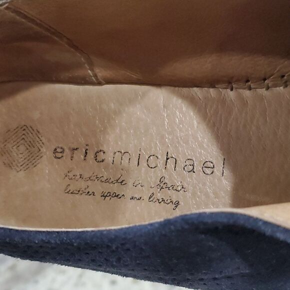 Eric Michaels Serena blue nubuck zip front platform espadrille. Size 41 / 10 - Picture 6 of 8